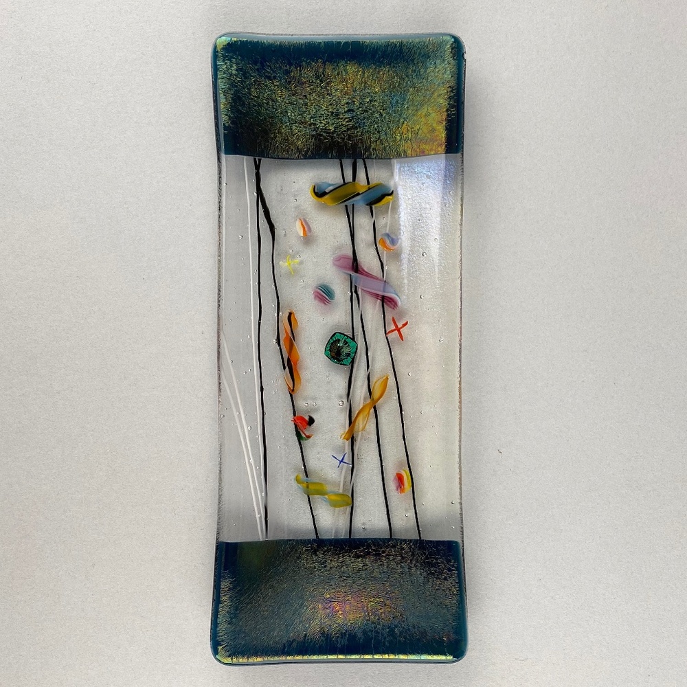 Art Abstract Glass Tray Handmade